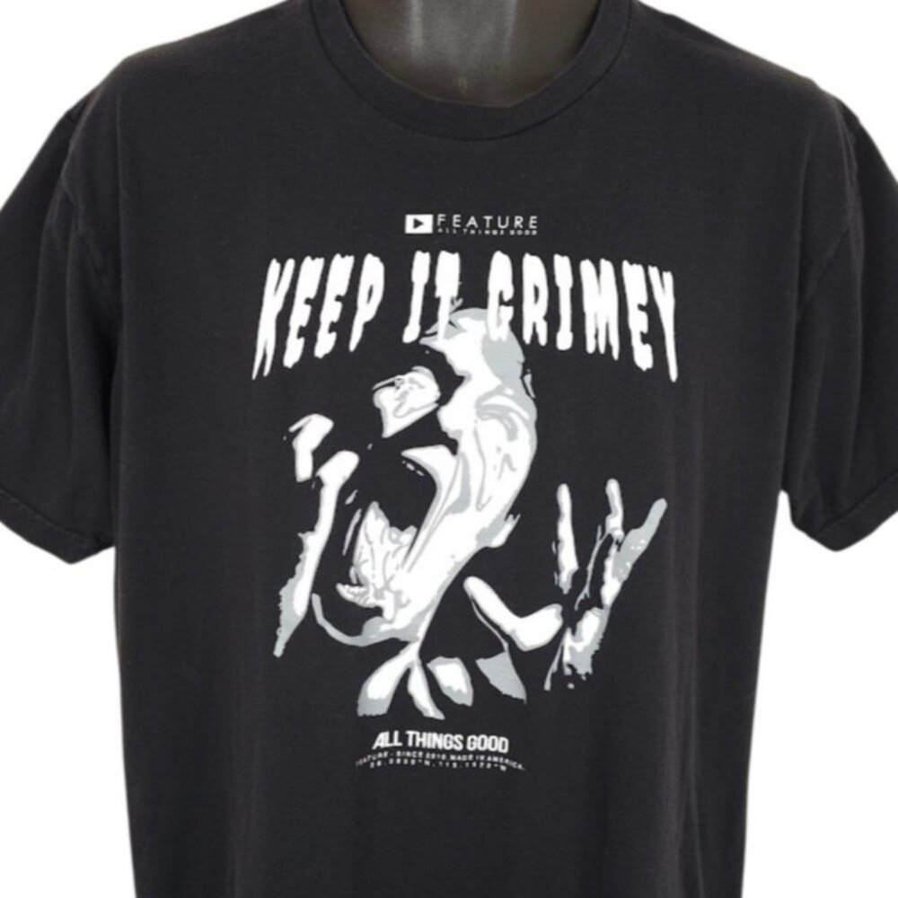 Keep It Grimey T Shirt Mens Size XL Black Feature All Things Good Made In USA